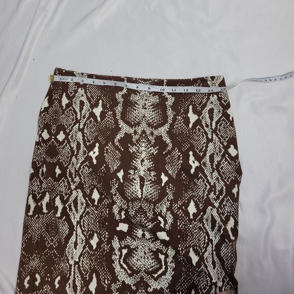 J MCLAUGHLIN skirt brown snakeskin print stretch pencil 2 - Picture 6 of 7